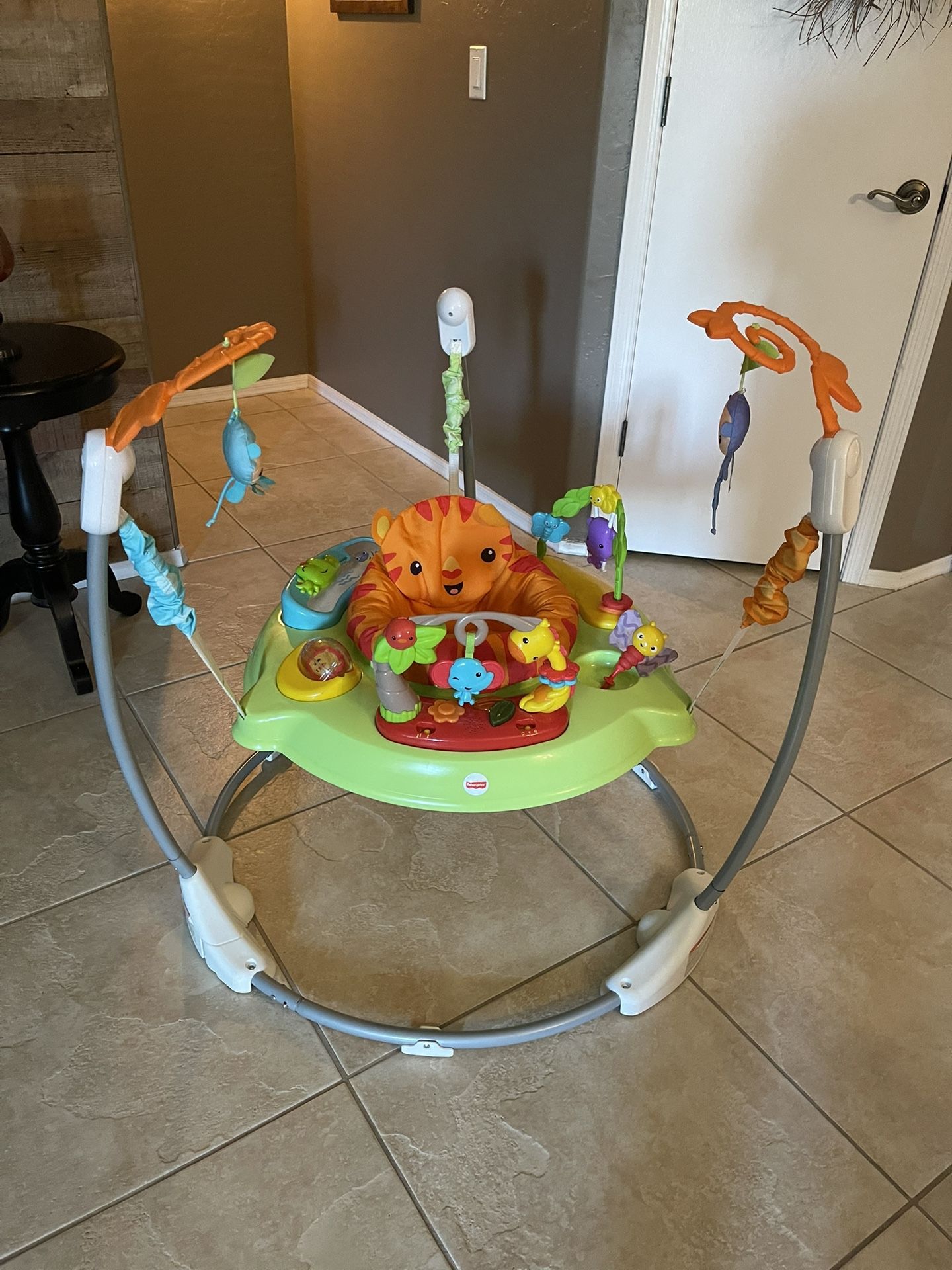 Fisher Price Baby Activity Bouncer Jumper Lights Sound Excellent Condition