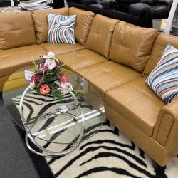 💥AMAZING Ginger Sectional Couch Set w/ Ottoman (Left Chaise) 👍FREE FINANCING AVAILABLE❗NO CREDIT CHECK❗ 🚛 Same Day delivery available 
