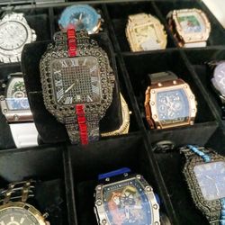New Mens Iced Out Hip Hop Watch