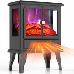 Oylus Electric Fireplace Stove Heater - Fireplace Heaters for Indoor Use with Realistic Flame Effect, Freestanding Electric Stove Heater with Overheat