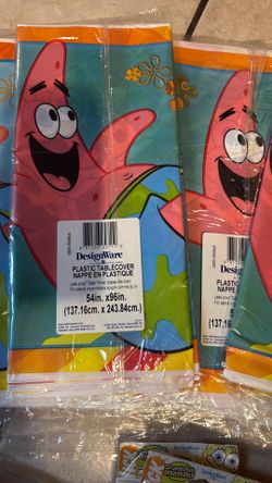 Set of 8 Sponge Bob Plastic Tablecover