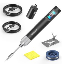 Soldering Iron, 100W, HD Color Display, 392°F-842°F Temp Control