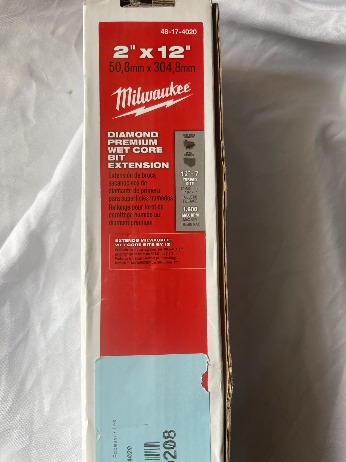 Milwaukee Diamond Premium Wet Core Bit 48-17-3020