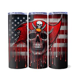 Custom 20oz Football Splatter Print Stainless Steel Skinny Tumbler