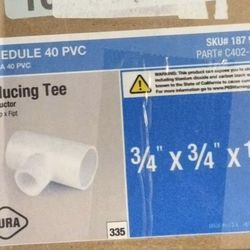 Box Of Dura Reducing Tee PVC  3/4”x3/4”x1/2”