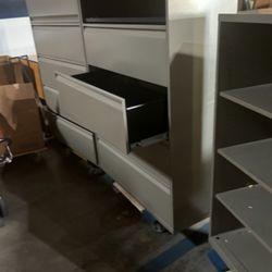 4 And 5 Drawer File Cabinets Matching BookCase Metal KNOLL