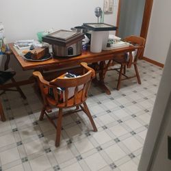 Wood Table And Chairs