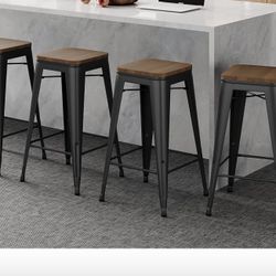 Metal Bar  Stools Set Of 4