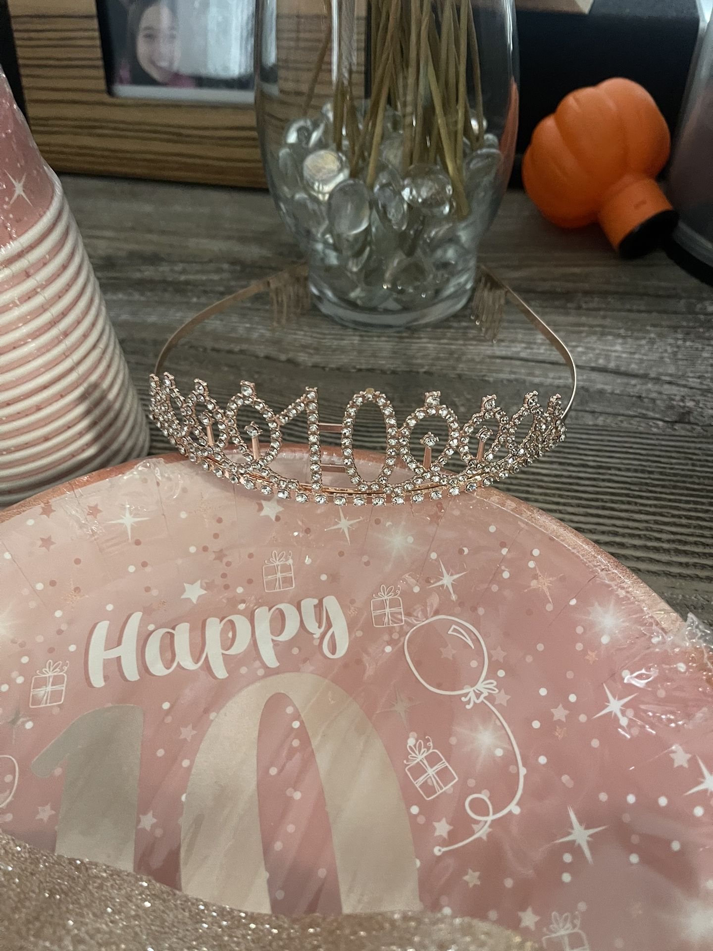 10th Party Sash And Plates And Cups And Crown