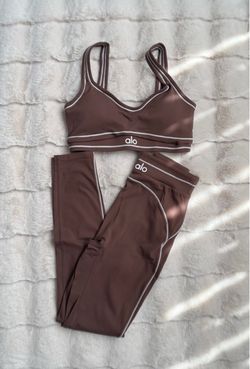 Mocha Yoga Sports Bra and Leggings Set