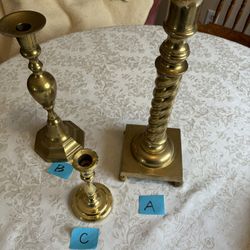 Vintage Brass Candle Holders