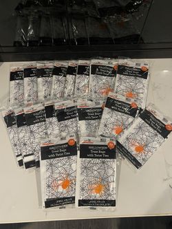 Spider With Web Treat Bags - Halloween