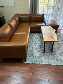 Leather sectional