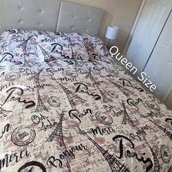 Paris Bedding Set Queen Size (PLEASE READ DESCRIPTION)