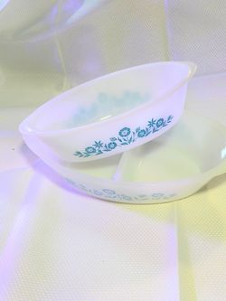 Vintage Pyrex Aqua blue flowers