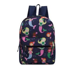 New Girls Dark Blue Multi-color Mermaid Backpack 