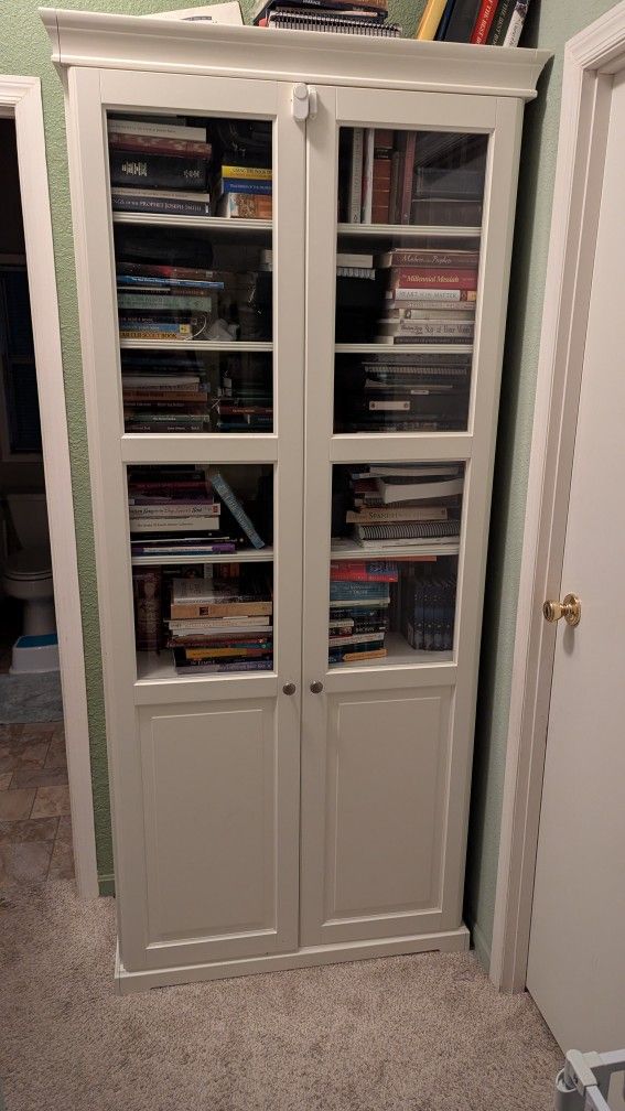 Liatorp White Bookcase With Glass Doors