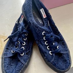 SUPERGA Macrame Lace up Sneakers..used in very good conditions!!