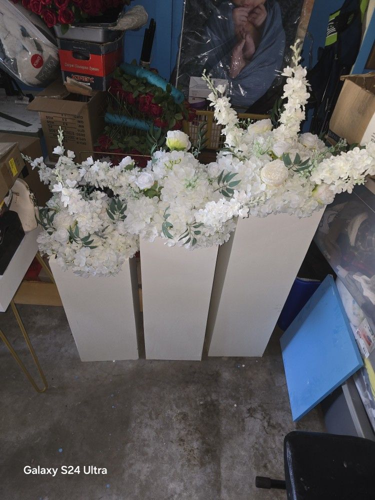 Wooden Stand With Flowers  
