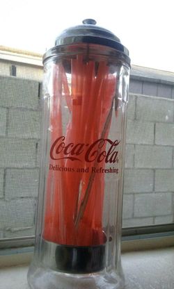 Coca-Cola vintage straw dispenser