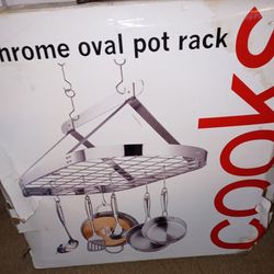 Cooks Brand Chrome Oval Pot Rack