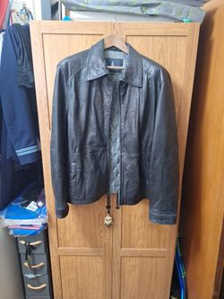 Mens XL Black Leather Jacket
