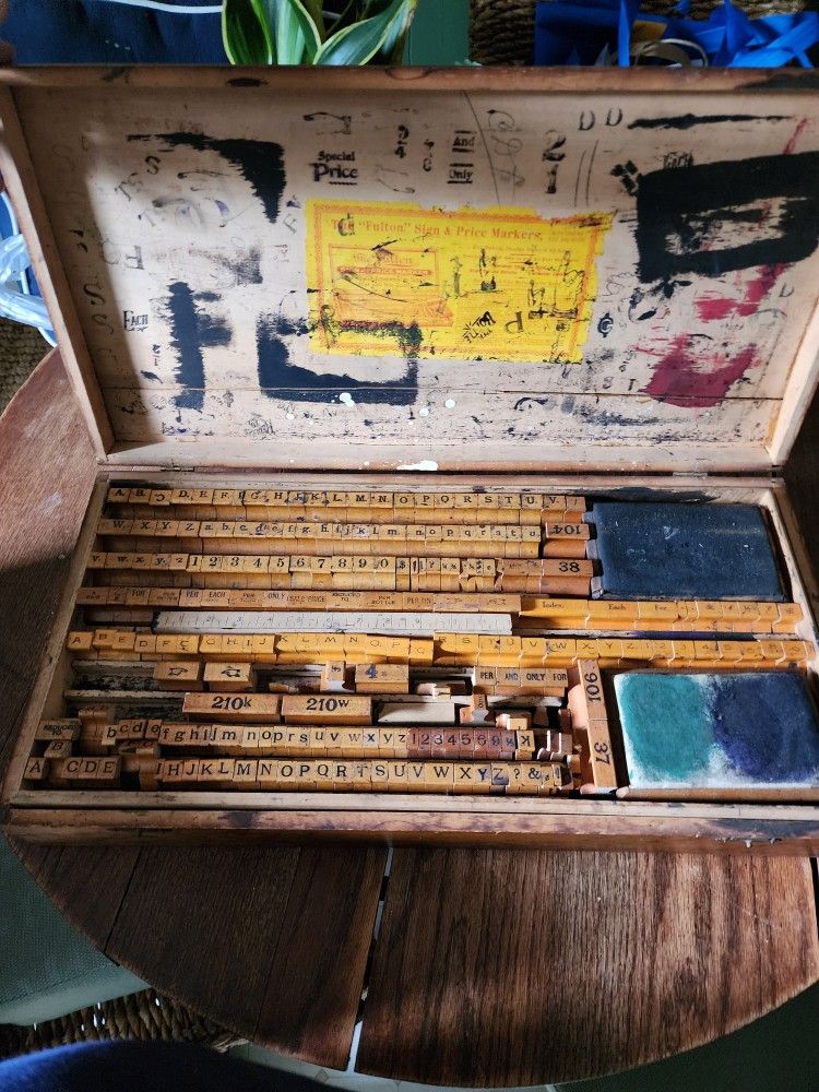 Wooden Box With Stamp Kit