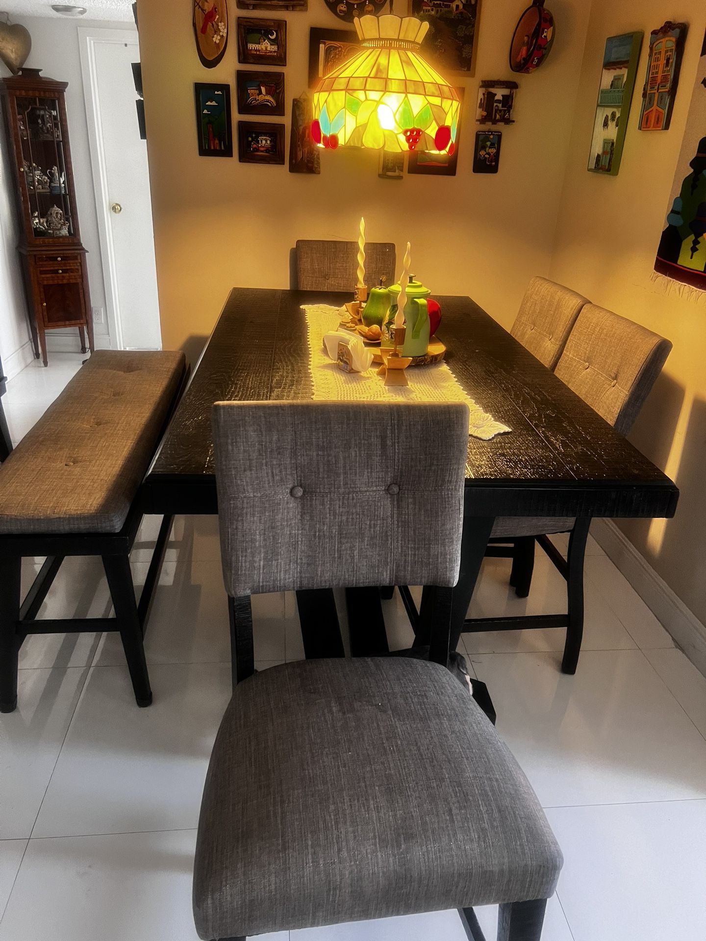 6 Person Dining Table Set 