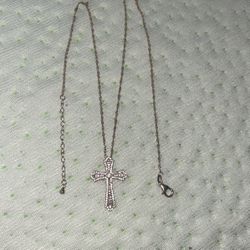 Rose Gold Necklace With Mossinite Stones 