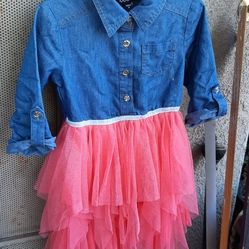 Little Girls Dress Size 4 In Excellent Condition Like New 