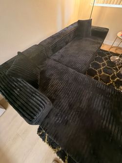 Black Corduroy Sectional Sofa