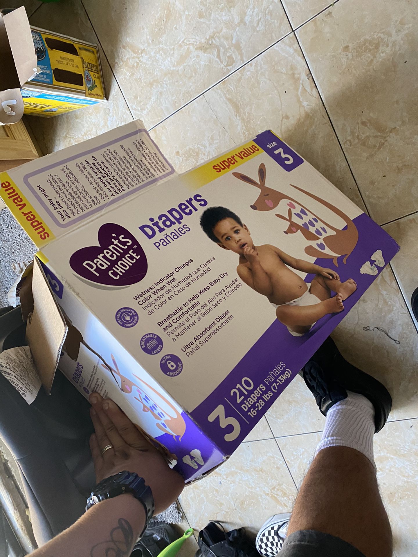Opened box Size 3 diapers (unopened bundles) bought them but my kid outgrew them (FREE)