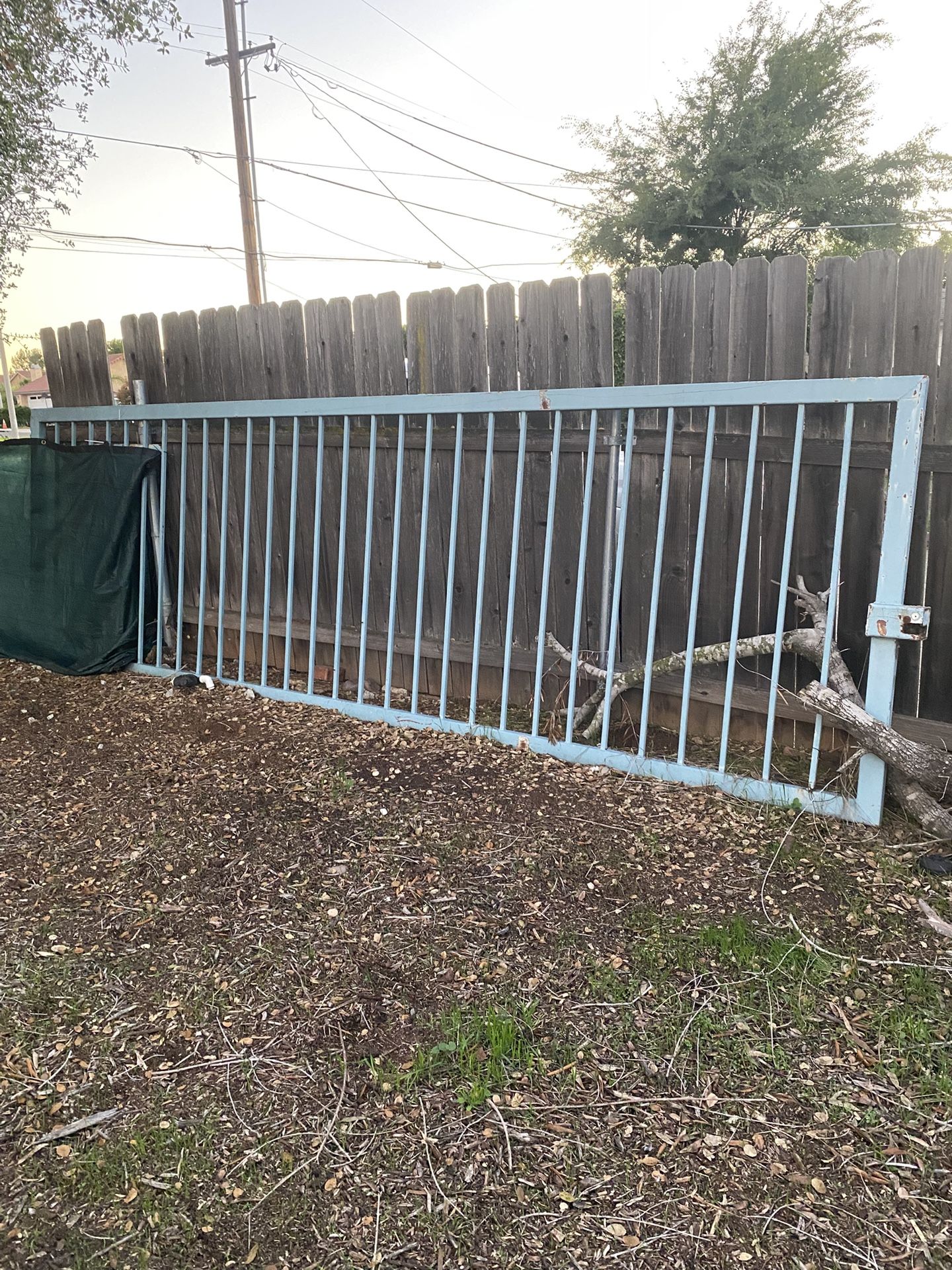 Large Metal Sliding Gate Fence
