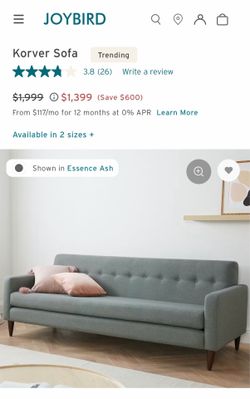 JOYBIRD Korver gray sofa