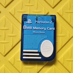 Playstation 2 Transparent Blue Memory Card