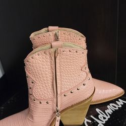Sam Edelman Pink Cowboy Boots Size 6.5
