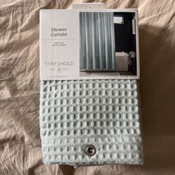 NEW Waffle Weave Shower Curtain - Threshold (Light Sage Green)