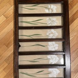 Vintage Wooden 6 Pane Window Picture Beautiful Hand Painted