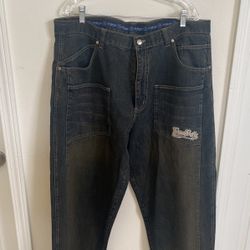 KNO BETTA Savvy Denim Jeans U S A Baggy Wide Legs Blue Size 40