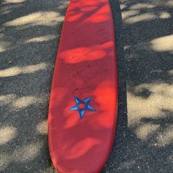 9 ft Foam Top Red Woody Resin Surfboard 