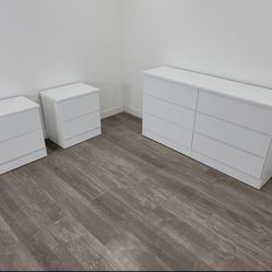 Dresser And 2 Nightstands - Cómoda Y 2 Mesitas De Noche 