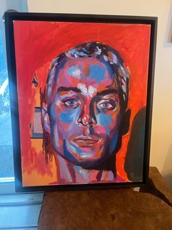 Original Framed Portrait Oil Painting on Canvas