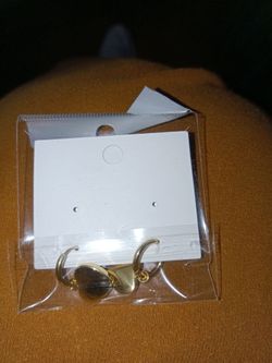 Gold-Tone Drop Hoop Earrings