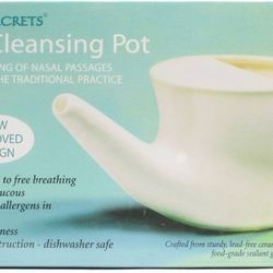 NEW Ancient Secrets Nasal Cleansing Neti Pot Lead- free ceramic dishwasher safe