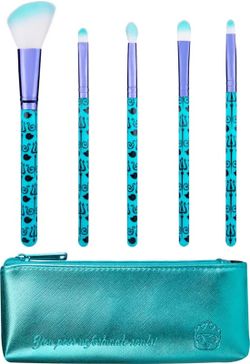 Disney Villains Ursula Cosmetic Bag & 5 Brush Set For Makeup -