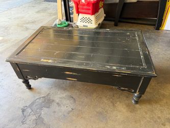 Black Wood Coffee Table with Drawers