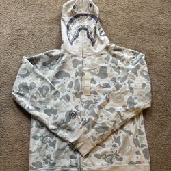 White Camo Galaxy Bape Glow In The Dark Zip Up Size XL