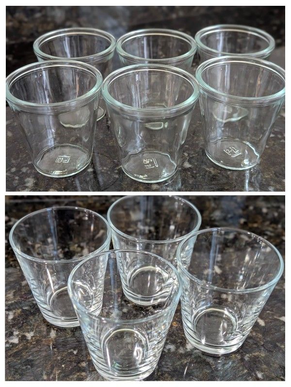 6+4 Clear Glass Cups / Dessert Cups