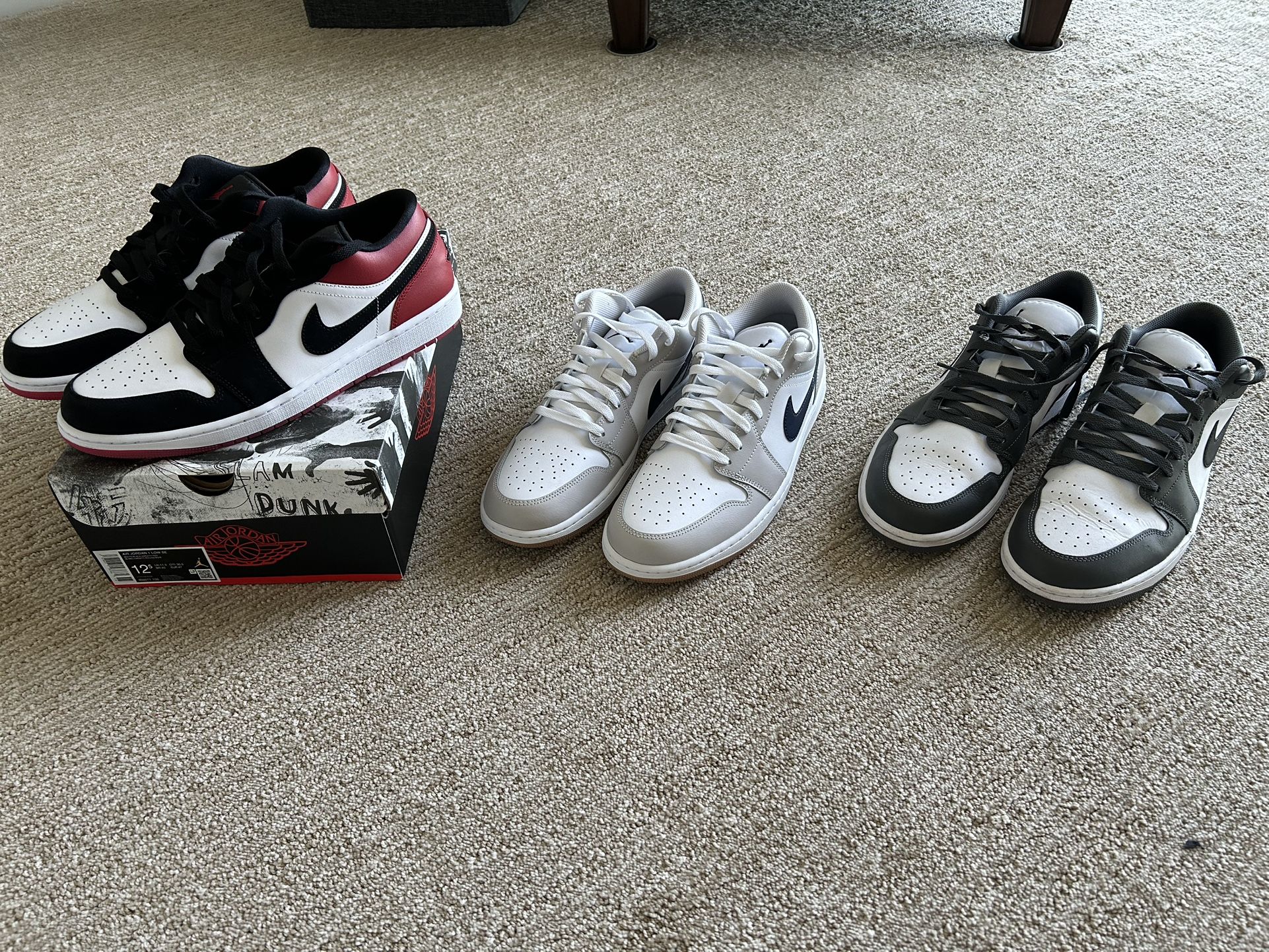 Air Jordan 1 Low - 3 Pairs Size 13