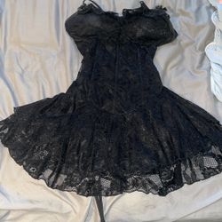 Black Corset Mini Dress size medium and fully adjustable.